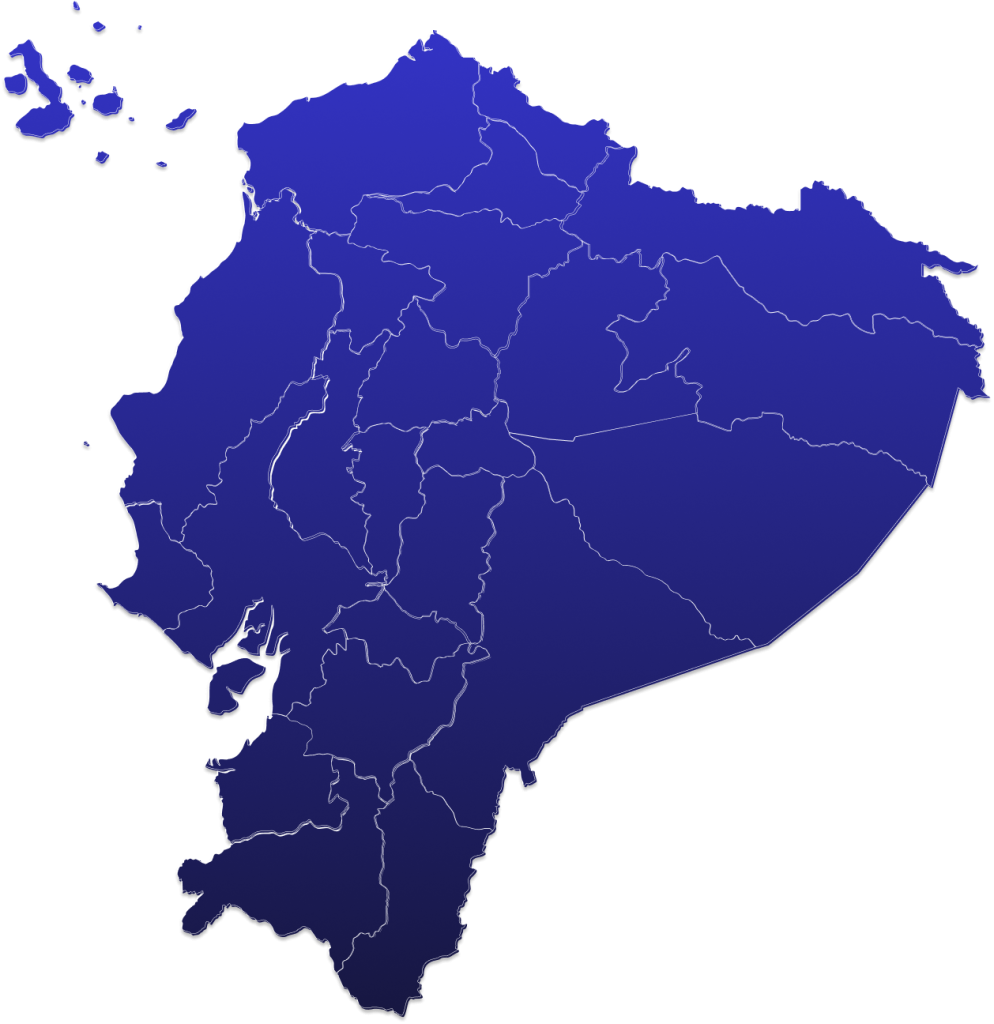 Mapa de Ecuador en formato 3D con detalles geográficos claros
