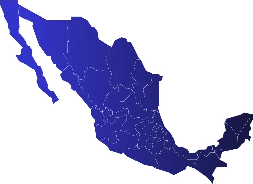 Mapa de México con estado de México destacado